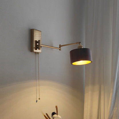 Scandinavian Rotatable Wood Metal 1-Light Wall Sconce Lamp