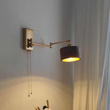 Scandinavian Rotatable Wood Metal 1-Light Wall Sconce Lamp