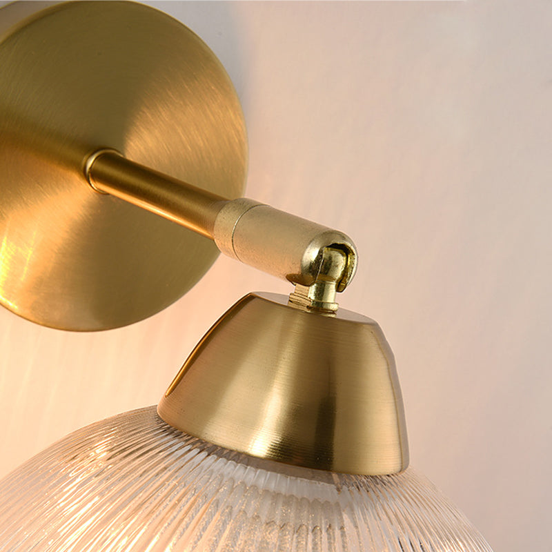 Scandinavian Round Glass Hardware 1-Light Wall Sconce Lamp