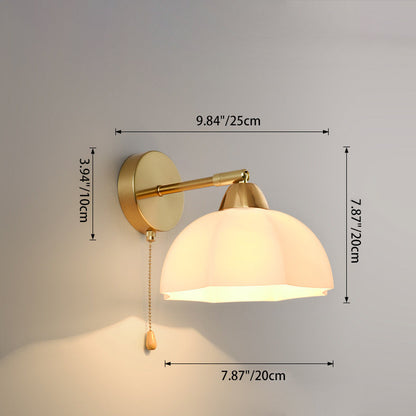 Scandinavian Round Glass Hardware 1-Light Wall Sconce Lamp