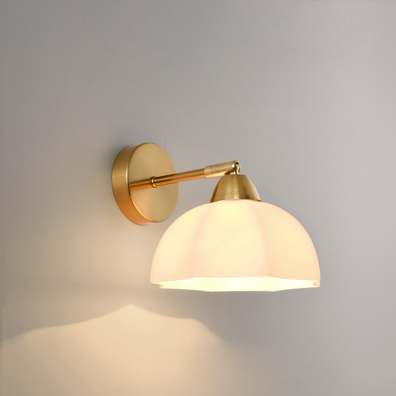 Scandinavian Round Glass Hardware 1-Light Wall Sconce Lamp