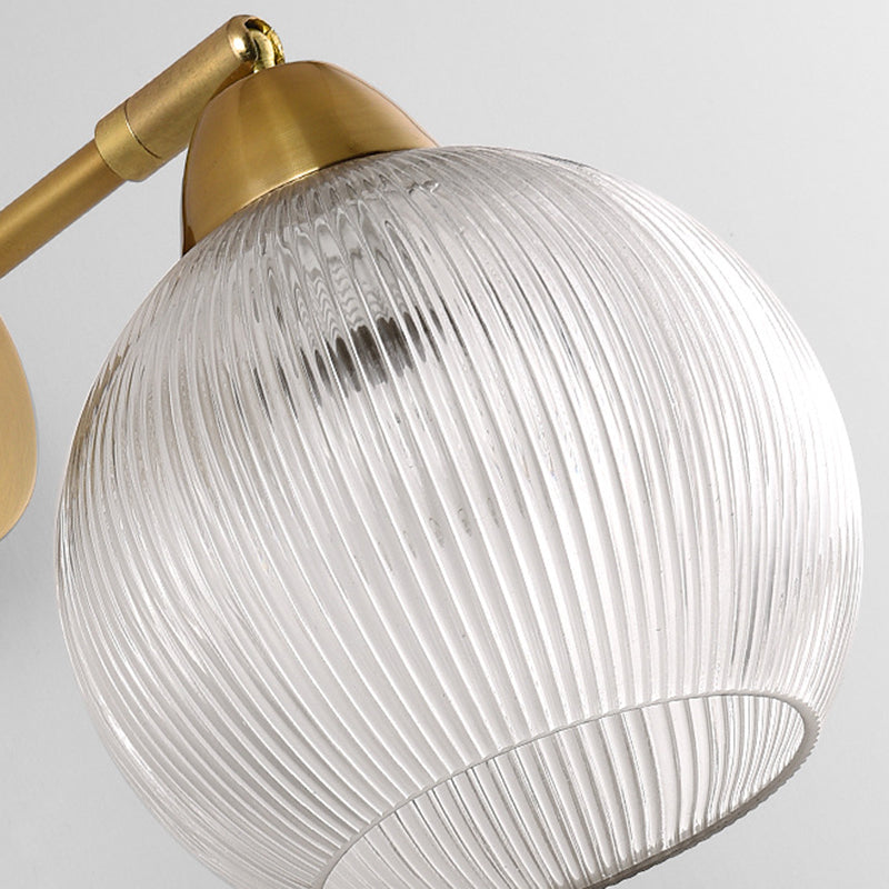 Scandinavian Round Glass Hardware 1-Light Wall Sconce Lamp