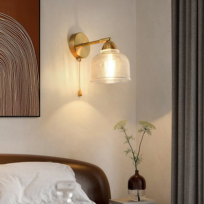 Scandinavian Round Glass Hardware 1-Light Wall Sconce Lamp