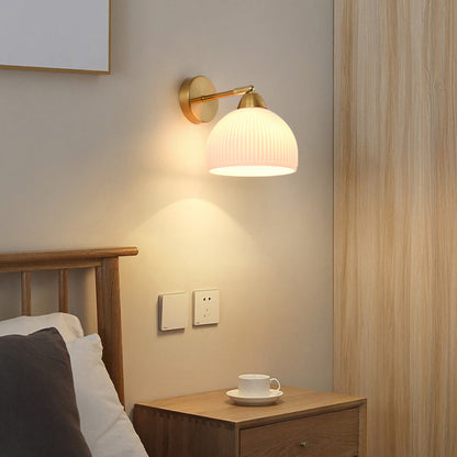 Scandinavian Round Glass Hardware 1-Light Wall Sconce Lamp