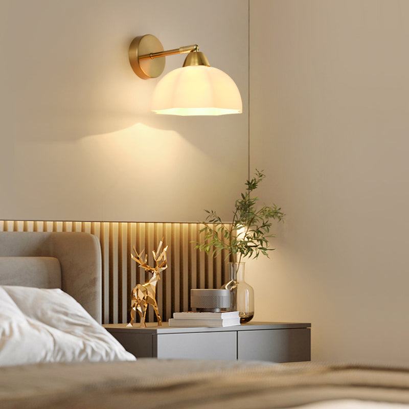Scandinavian Round Glass Hardware 1-Light Wall Sconce Lamp