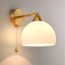 Scandinavian Round Glass Hardware 1-Light Wall Sconce Lamp