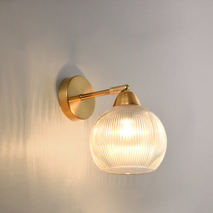 Scandinavian Round Glass Hardware 1-Light Wall Sconce Lamp
