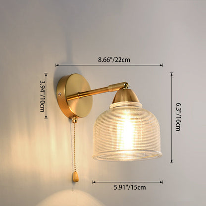 Scandinavian Round Glass Hardware 1-Light Wall Sconce Lamp