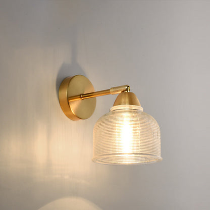 Scandinavian Round Glass Hardware 1-Light Wall Sconce Lamp