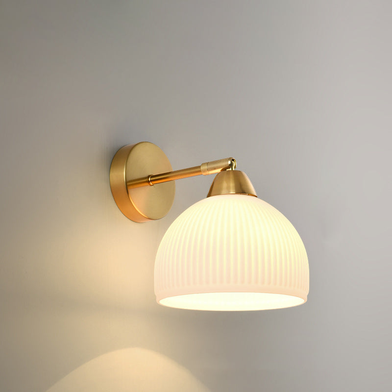 Scandinavian Round Glass Hardware 1-Light Wall Sconce Lamp