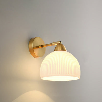 Scandinavian Round Glass Hardware 1-Light Wall Sconce Lamp