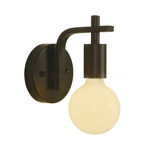 Scandinavian Curved Glass Iron 1-Light Wall Sconce Lamp