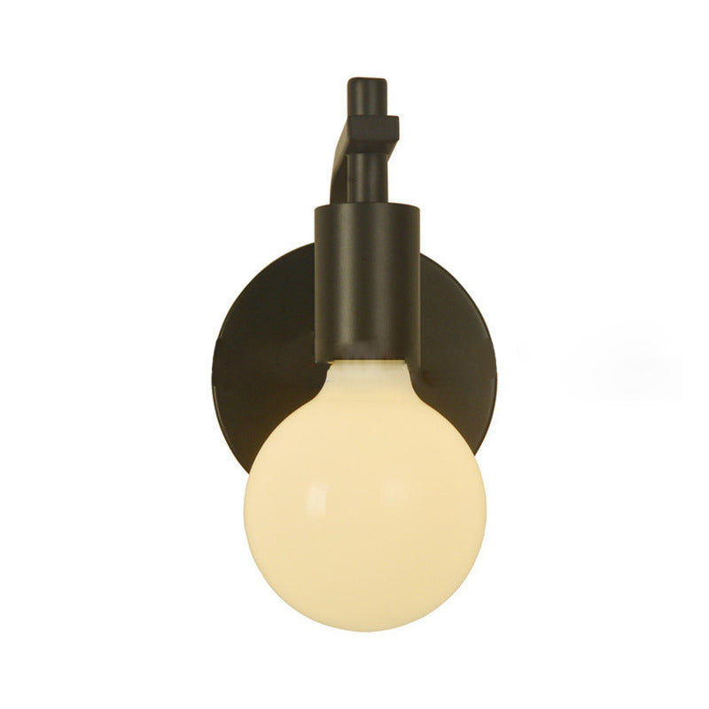 Scandinavian Curved Glass Iron 1-Light Wall Sconce Lamp