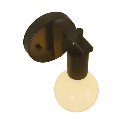Scandinavian Curved Glass Iron 1-Light Wall Sconce Lamp