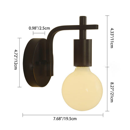 Scandinavian Curved Glass Iron 1-Light Wall Sconce Lamp
