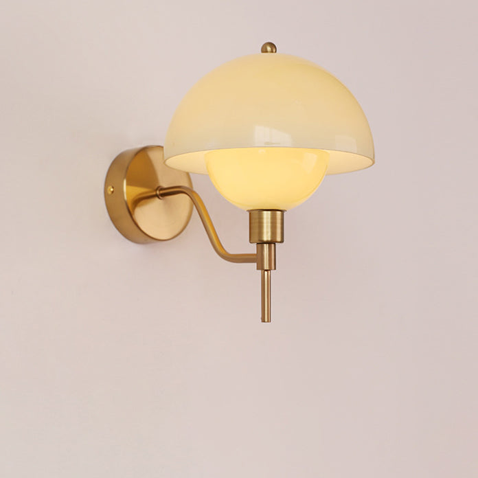 French Shape Glass Acrylic Iron 1-Light Wall Sconce Lamp