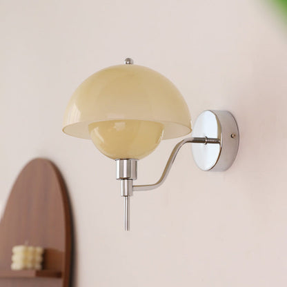 French Shape Glass Acrylic Iron 1-Light Wall Sconce Lamp