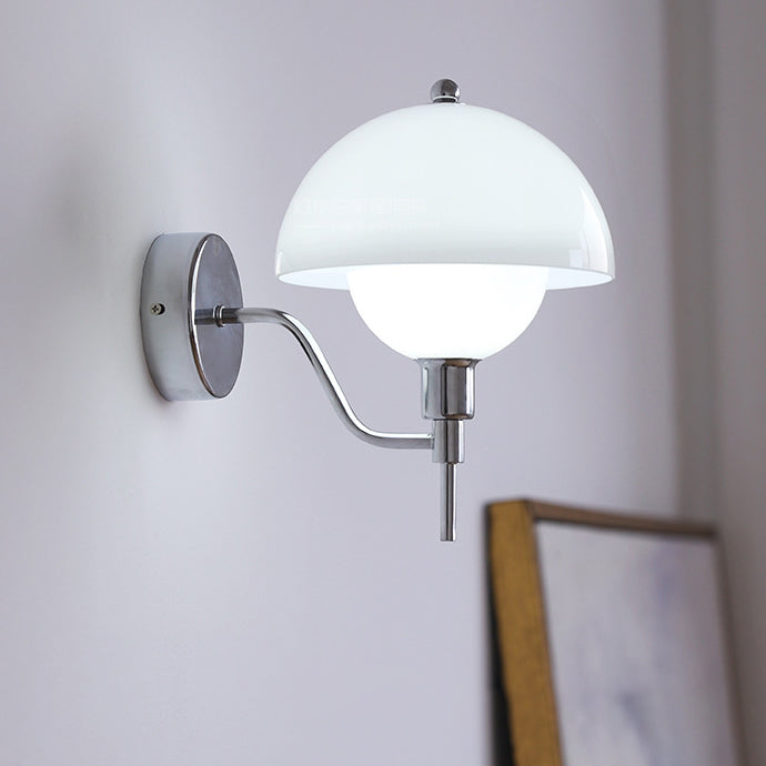 French Shape Glass Acrylic Iron 1-Light Wall Sconce Lamp