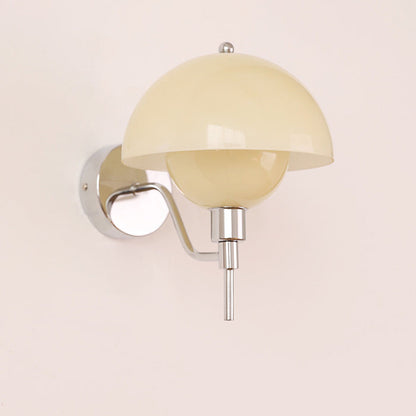 French Shape Glass Acrylic Iron 1-Light Wall Sconce Lamp
