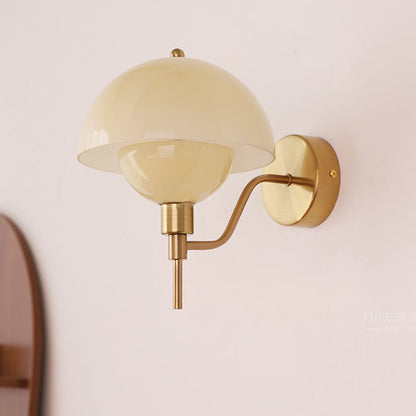 French Shape Glass Acrylic Iron 1-Light Wall Sconce Lamp