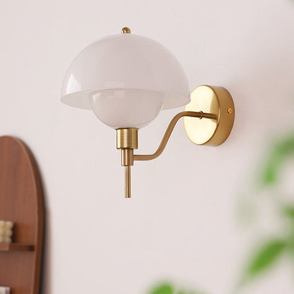 French Shape Glass Acrylic Iron 1-Light Wall Sconce Lamp