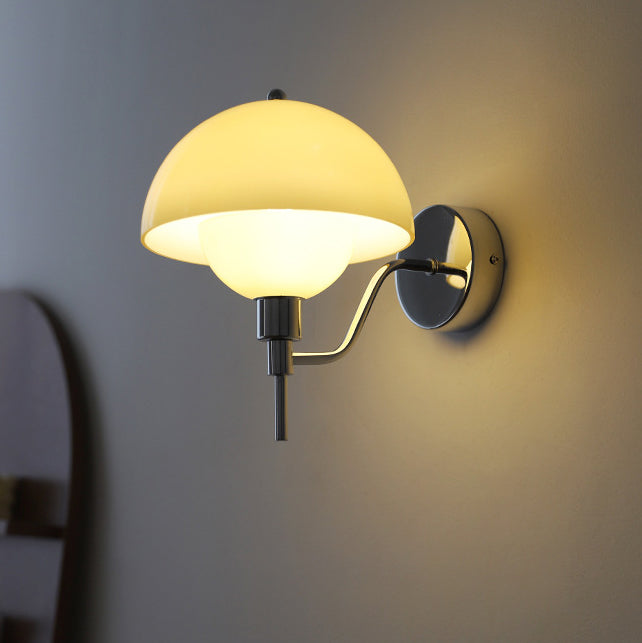 French Shape Glass Acrylic Iron 1-Light Wall Sconce Lamp