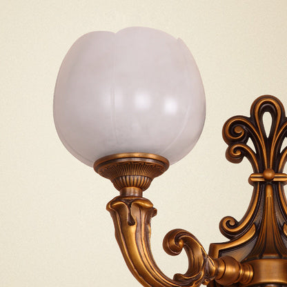 Pod Patterned Marble Brass 2-Light Wall Sconce Lamp