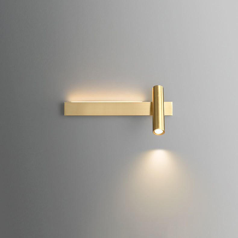 Rectangular Cylinder Acrylic Copper LED Wall Sconce Lamp