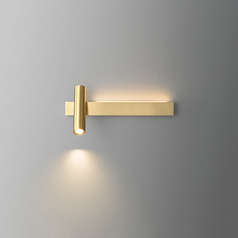 Rectangular Cylinder Acrylic Copper LED Wall Sconce Lamp