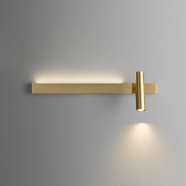 Rectangular Cylinder Acrylic Copper LED Wall Sconce Lamp
