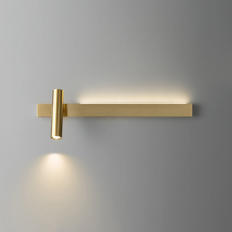 Rectangular Cylinder Acrylic Copper LED Wall Sconce Lamp