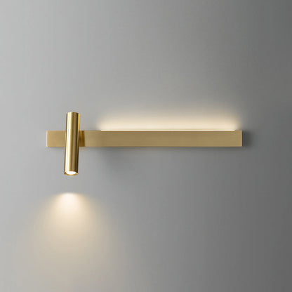 Rectangular Cylinder Acrylic Copper LED Wall Sconce Lamp
