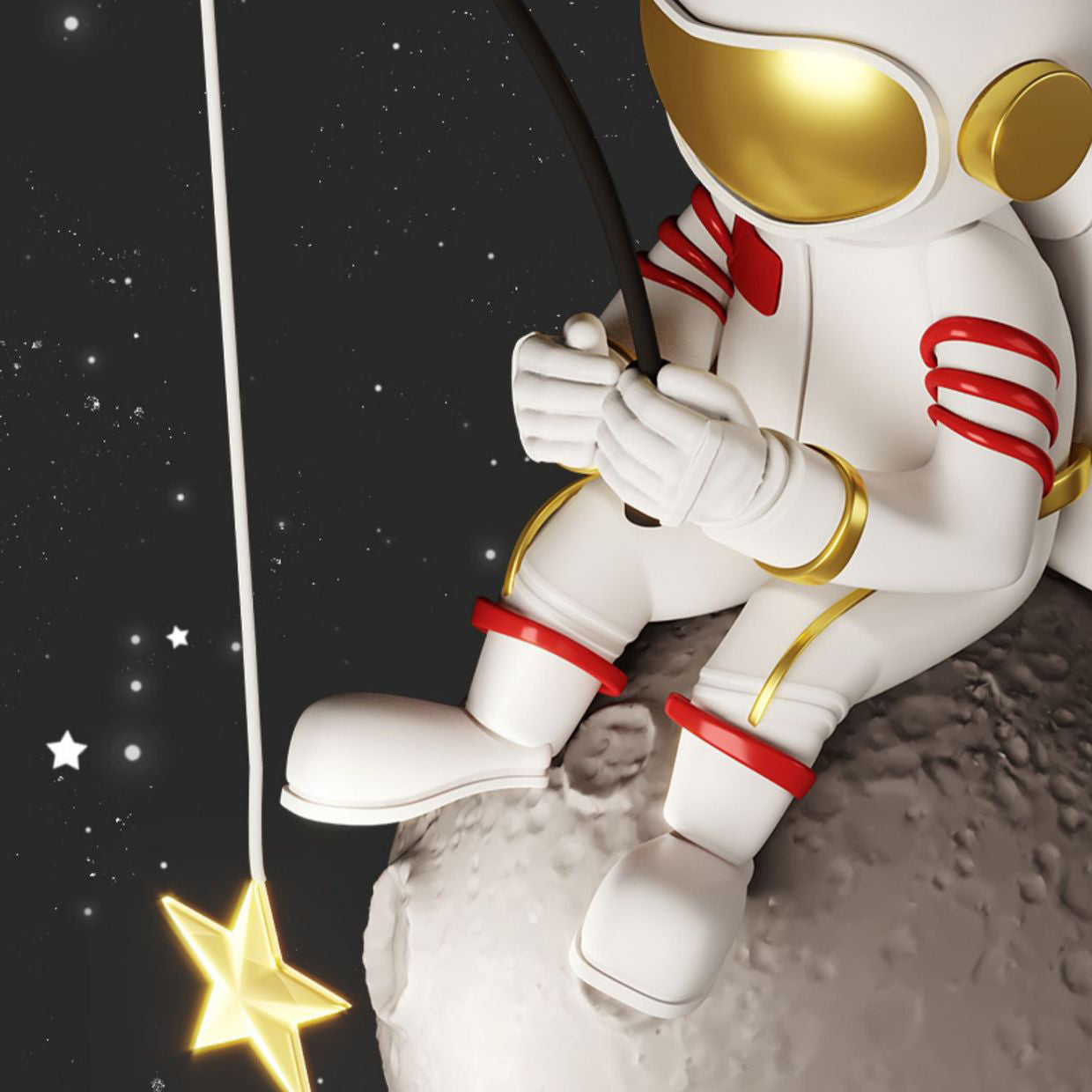 Deco Astronaut Round Orb Acrylic Iron LED Wall Sconce Lamp