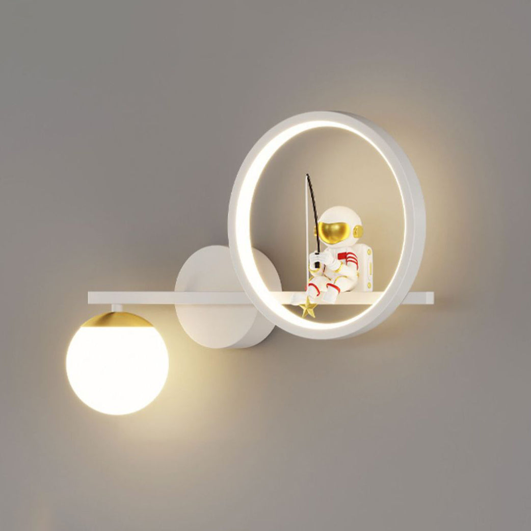 Deco Astronaut Round Orb Acrylic Iron LED Wall Sconce Lamp