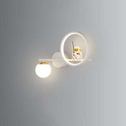 Deco Astronaut Round Orb Acrylic Iron LED Wall Sconce Lamp