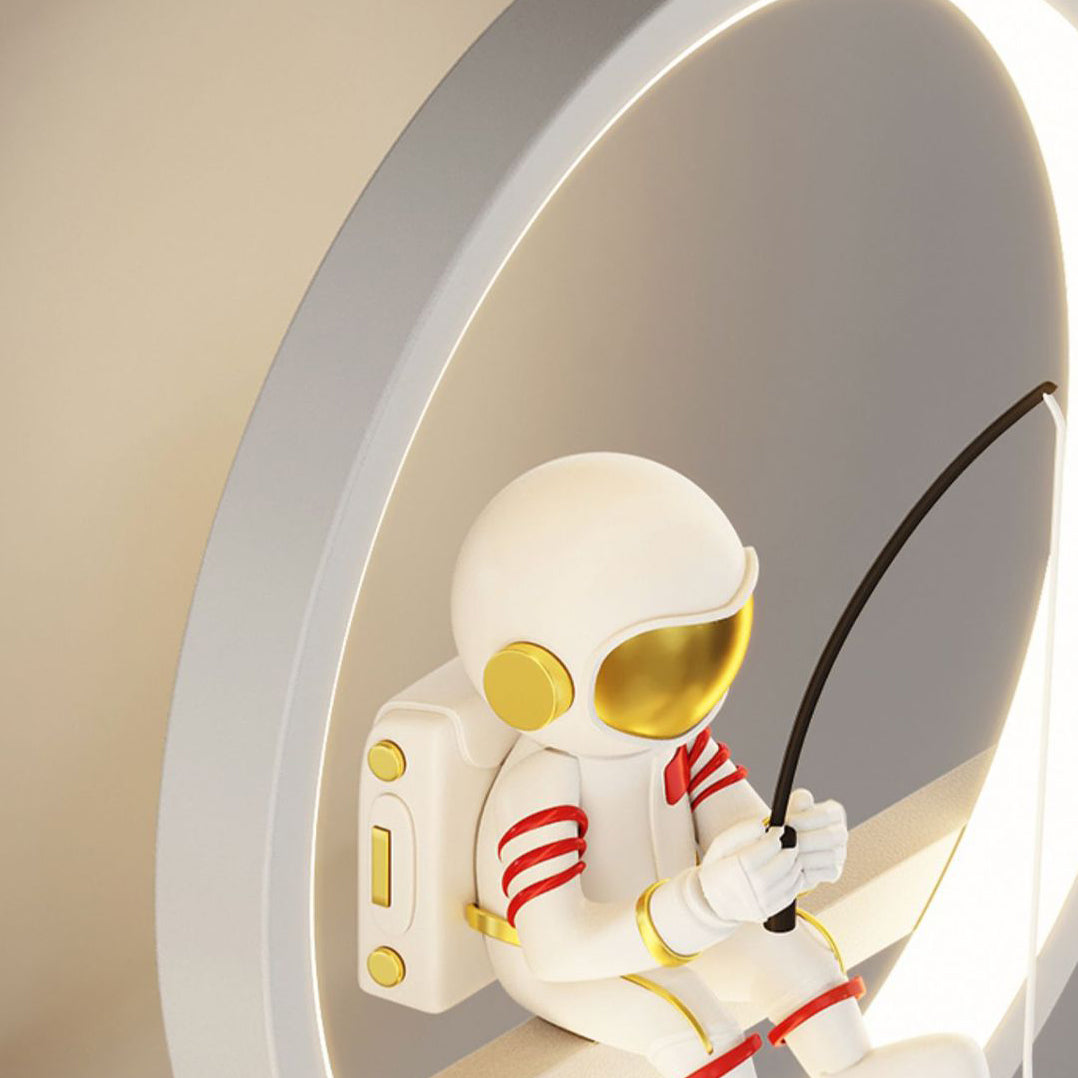 Deco Astronaut Round Orb Acrylic Iron LED Wall Sconce Lamp