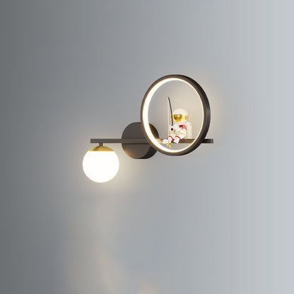 Deco Astronaut Round Orb Acrylic Iron LED Wall Sconce Lamp