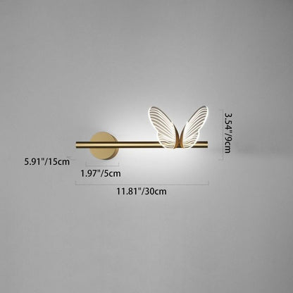 Butterfly Long Acrylic Aluminum Iron LED Wall Sconce Lamp