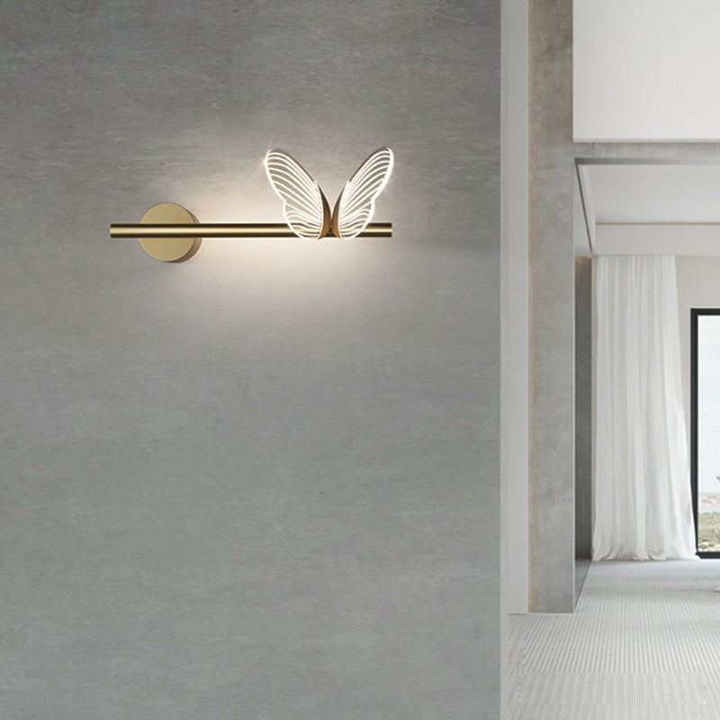 Butterfly Long Acrylic Aluminum Iron LED Wall Sconce Lamp
