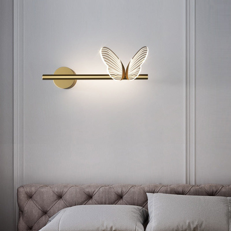 Butterfly Long Acrylic Aluminum Iron LED Wall Sconce Lamp