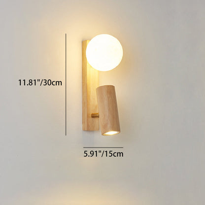 Japanese PLA Plastic Solid Wood 1-Light Wall Sconce Lamp