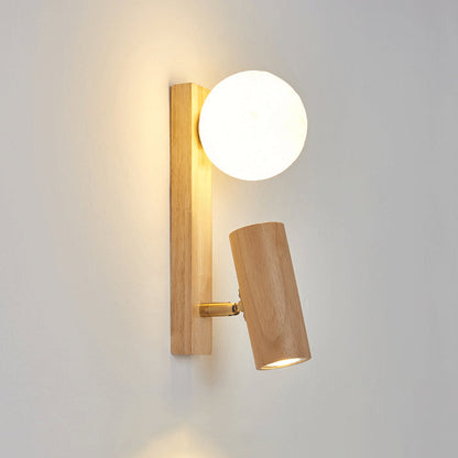 Japanese PLA Plastic Solid Wood 1-Light Wall Sconce Lamp