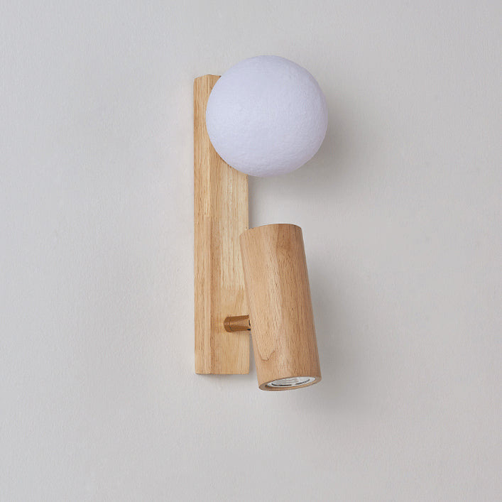Japanese PLA Plastic Solid Wood 1-Light Wall Sconce Lamp