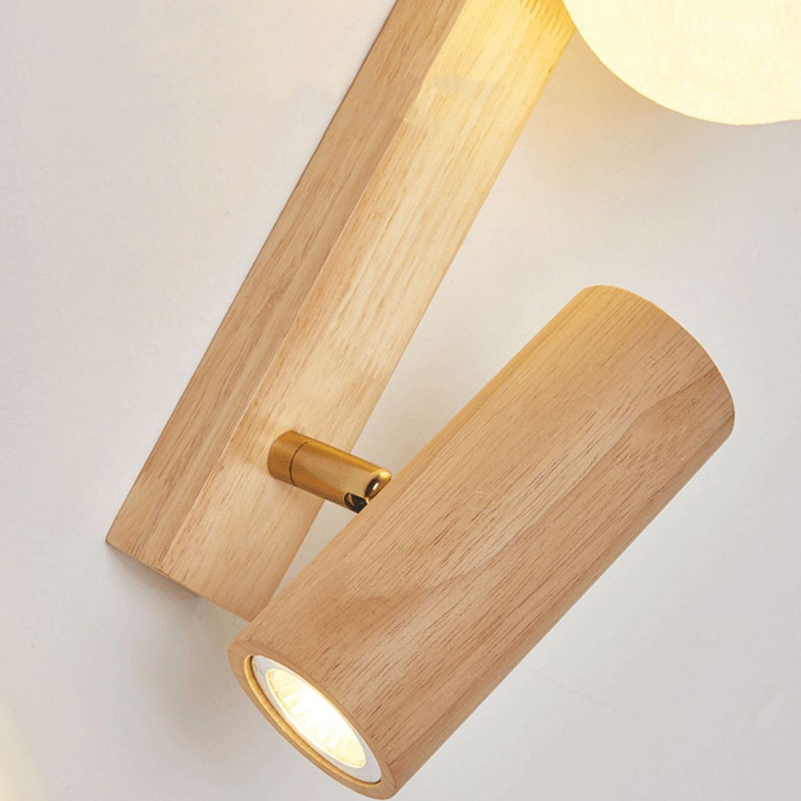 Japanese PLA Plastic Solid Wood 1-Light Wall Sconce Lamp