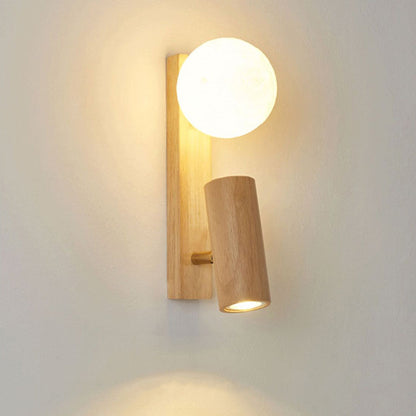 Japanese PLA Plastic Solid Wood 1-Light Wall Sconce Lamp