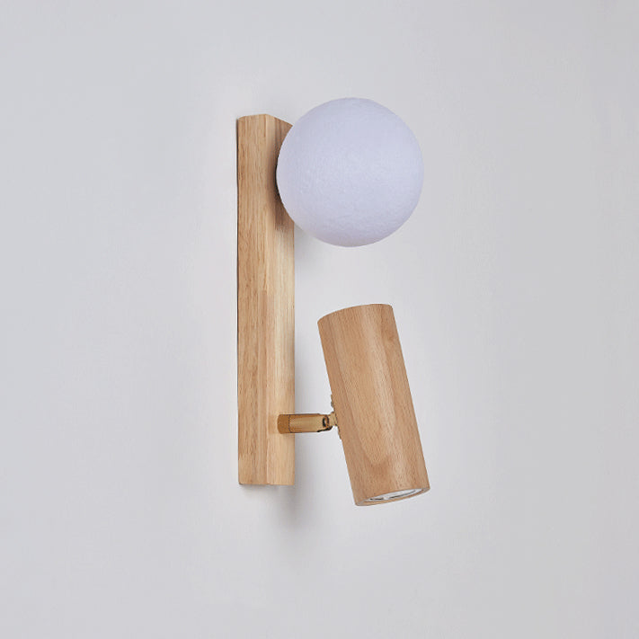 Japanese PLA Plastic Solid Wood 1-Light Wall Sconce Lamp