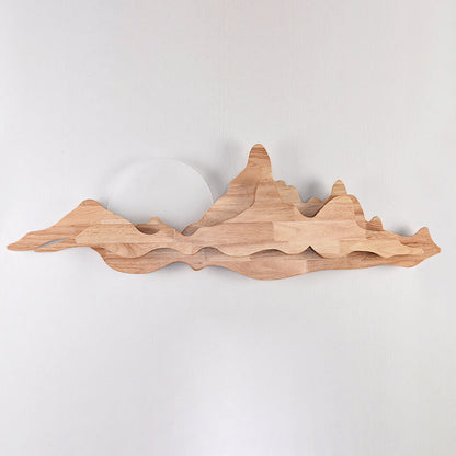 Chinese Moonlight Acrylic Solid Wood LED Wall Sconce Lamp