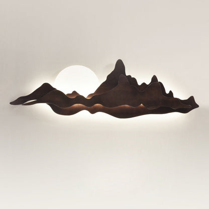 Chinese Moonlight Acrylic Solid Wood LED Wall Sconce Lamp