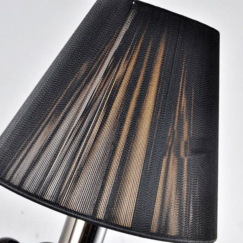 Candle Glass Fabric Crystal Iron 2-Light Wall Sconce Lamp