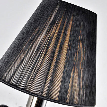 Candle Glass Fabric Crystal Iron 2-Light Wall Sconce Lamp